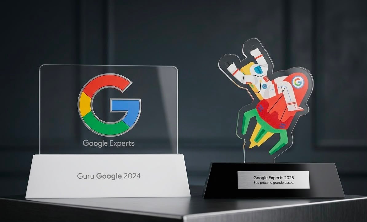 Troféus Guru Google 2024 e Google Experts 2025 conquistados por Gabriel Gois, fundador da GPAds Consulting